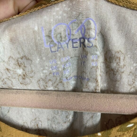 LOGO Layers by Lori Goldstein Double Print Knit Tank 2XS Brown NWOT N1486 - Picture 7 of 7